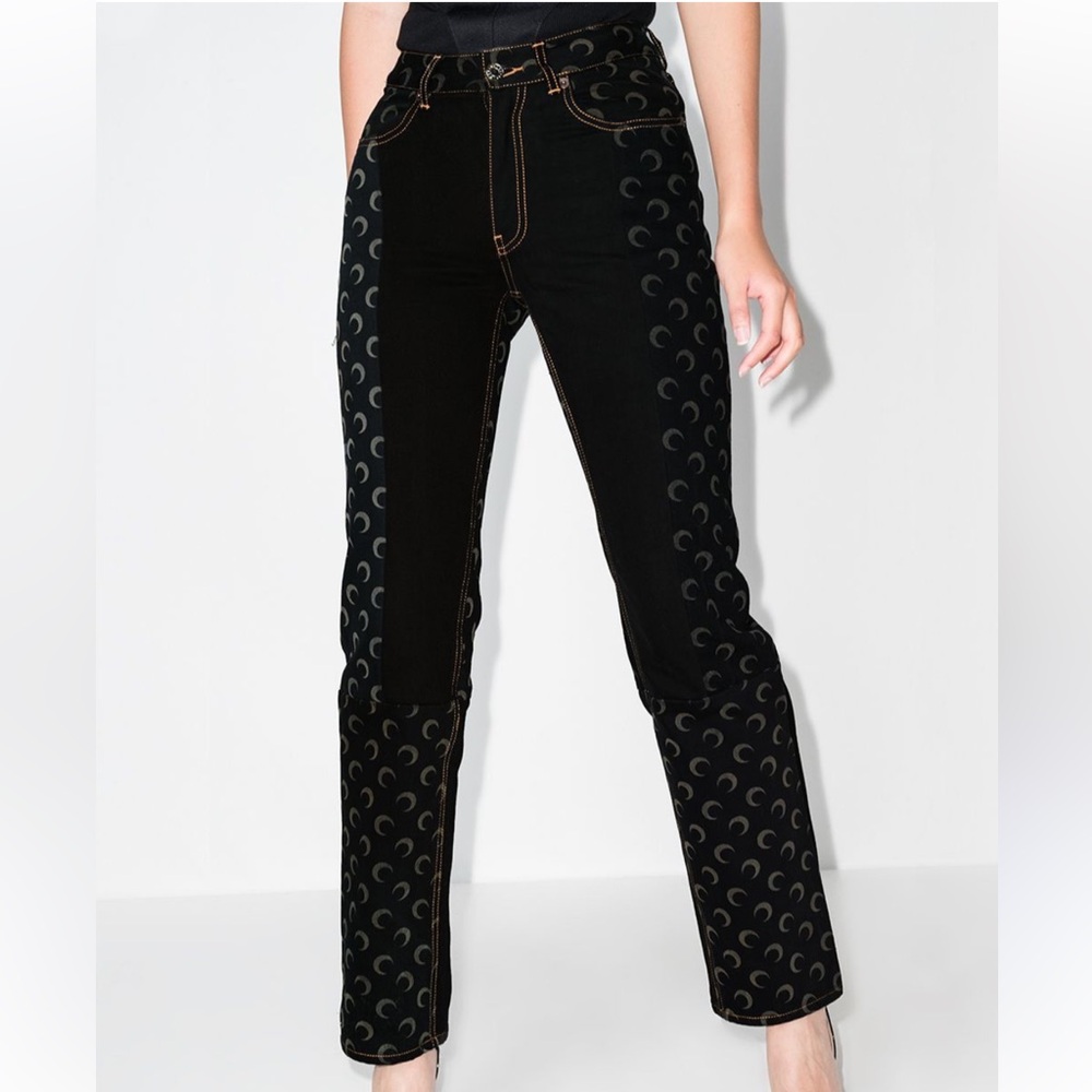 Marine Serre moon laser straight leg jeans